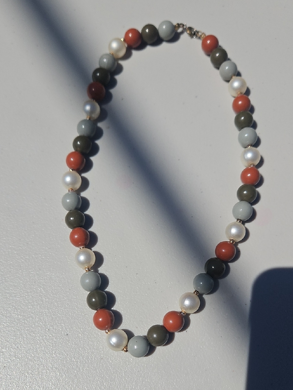 Multi-Color Beaded Necklace with Pearls - Women Jewelry